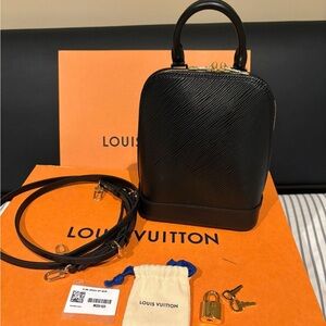 Louis Vuitton Alma Black Epi BB Backpack